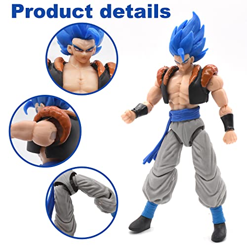 Anime Figura, XRHOT 17 CM Super Saiyan Gogeta SSB BLUE Super Series Anime Figure Figura de acción Deluxe Figura Dragon Stars Figura de Estrella BLUE Gogeta (Battle Pack)