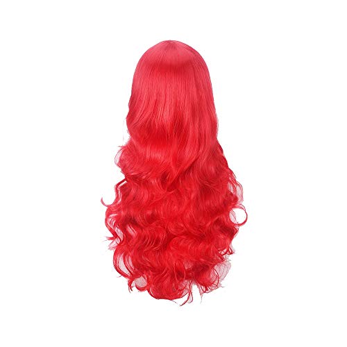 Anime La Sirenita Princesa Ariel Cosplay Peluca Halloween Jugar Peluca Fiesta Etapa Pelo rizado rojo sintético