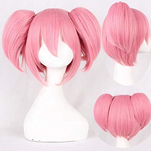 Anime Puella Magi Madoka Magica cosplay jugar peluca Tomoe Mami Madoka Kaname cosplay disfraz jugar pelucas fiesta de Halloween cabello talla única peluca rosa No.006