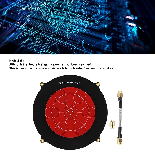 Antena de Parche de Alimentación Triple FPV de 5,8 GHz con 7 Parches Acoplados, Antena Polarizada Circularmente Direccional SMA para Drones FPV RC, Rango de Frecuencia 5G-6G,