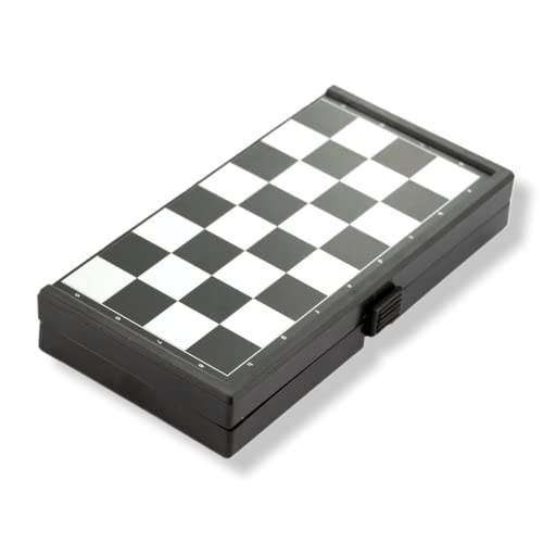 ANTEVIA - Juegos de mesa Las Damas con bandeja y peones magnéticos | Formato de viaje plegable | Juego clásico (Diamond Damasco)