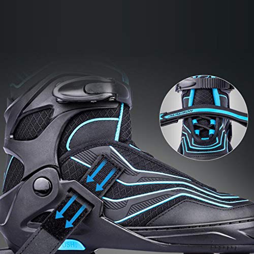 AOHMG Inline Skates para niños y Adultos, Adjustable Patines Fitness con Light Up Ruedas, Interior y Exterior de Hielo Equipo de Patinaje,Orange_S