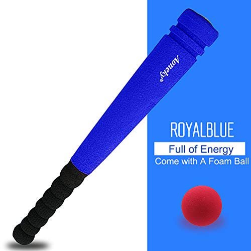 Aoneky Mini Set de Béisbol - 42 cm Bate y 1 Pelota, Material Seguro de Espuma Suave, para Entrenamiento y Diversión de Béisbol, Uso en Exterior Interior, Azul