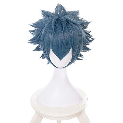 Aotu World Ray Mix Grey Blue Short Man Peluca Cosplay Anime Estilo Pelo sintético Disfraz de Halloween Juego Jugar Pelucas KUQX1938 A