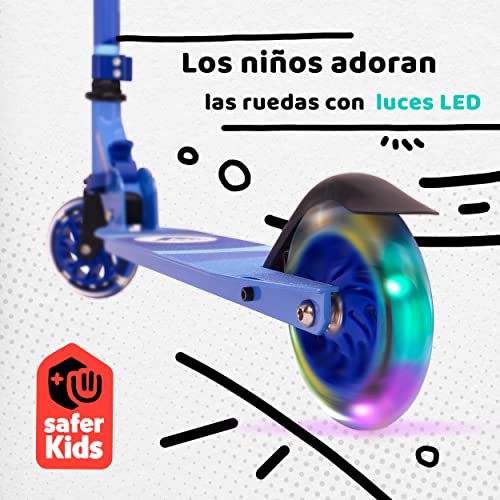 Apollo Patinete Niño LED Moonracer – Patinete Urbano con Suspensión – Patinete Evolutivo Plegable para Niños de 4+ - Patinetes para Niños de Altura Ajustable – Patinete Deportivo