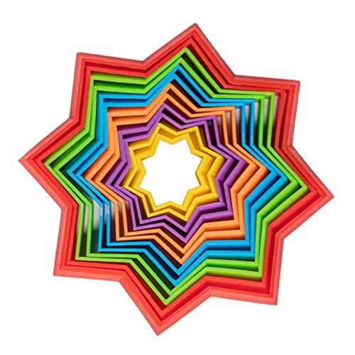 Appoo Estrellas Decoración del hogar - 3D Magic Star Buena Experiencia Visual | Decoraciones Estrellas DIY Manualidades Fuerte Sentido del Ritmo, Rompecabezas Tonos Azul-Ver