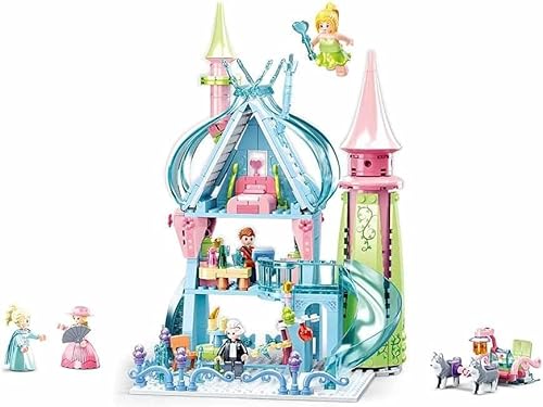 ArrGo Tales of Winter–Fairy Tale Castle 447pieces Winter Wonderland Castillo Cuento Hadas Hielo y Nieve Modelo ensamblaje niña ensamblada Juguete Bloques construcción casa de Princesa