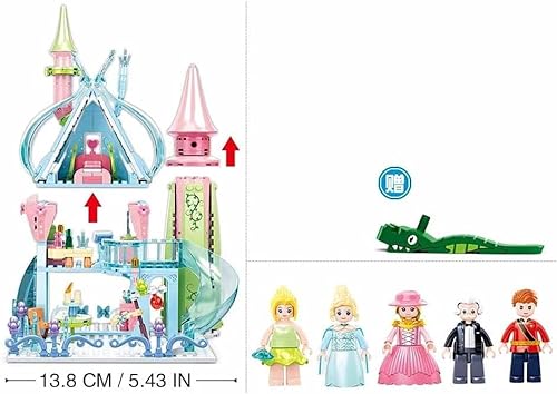 ArrGo Tales of Winter–Fairy Tale Castle 447pieces Winter Wonderland Castillo Cuento Hadas Hielo y Nieve Modelo ensamblaje niña ensamblada Juguete Bloques construcción casa de Princesa