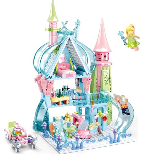 ArrGo Tales of Winter–Fairy Tale Castle 447pieces Winter Wonderland Castillo Cuento Hadas Hielo y Nieve Modelo ensamblaje niña ensamblada Juguete Bloques construcción casa de Princesa