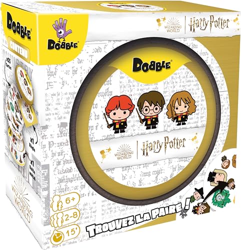 Asmodee – Dobble Harry Potter – Juegos de Mesa – Juegos de Cartas – Juegos de Familia y niños a Partir de 6 años – 2 a 8 Jugadores – Versión Francesa