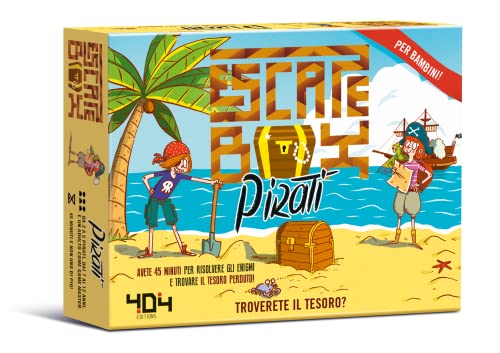 Asmodee - Escape Box: Piratas - Divertido Juego en Caja para organizar una búsqueda del Tesoro, 2-5 Jugadores, 7-12 años, edición en Italiano