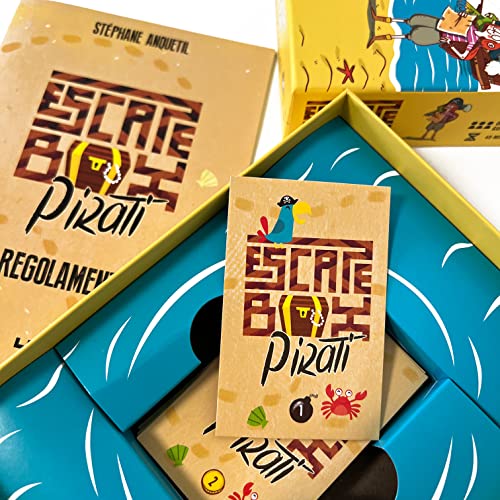 Asmodee - Escape Box: Piratas - Divertido Juego en Caja para organizar una búsqueda del Tesoro, 2-5 Jugadores, 7-12 años, edición en Italiano