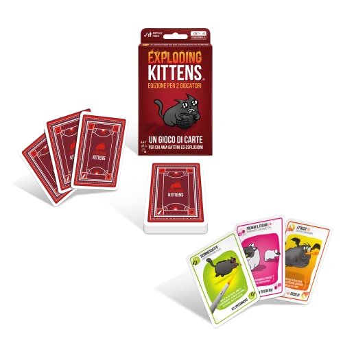 Asmodee Exploding Kittens, edición para 2 Jugadores, Juego de Mesa, 7+ años, edición en Italiano