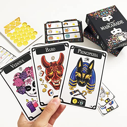 Asmodee - Mascarade, edición 2021, Juego de Mesa, Idioma Italiano, 8409, de 4 a 6 Jugadores