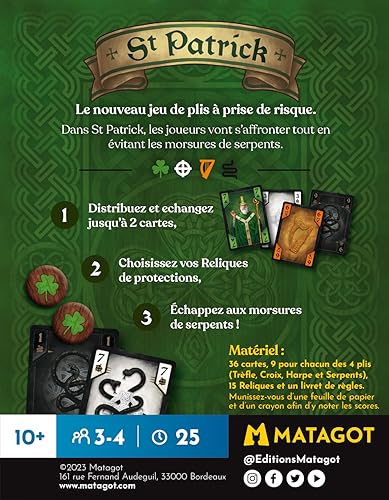 Asmodee Matagot St Patrick - Juegos de Mesa - Juegos de Cartas - Juegos de Pliegue - A Partir de 10 años - 3 a 4 Jugadores - 20 a 40 min - Versión Francesa