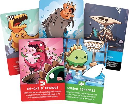 Asmodee TeeTurtle Happy Little Dinosauris: Citas catastróficas - Juegos de Mesa - Juegos de Cartas - Juegos para Adultos y niños a Partir de 8 años - 2 a 4 Jugadores - Versión Francesa