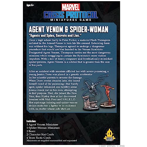 Atomic Mass Games, Marvel Crisis Protocol, Agent Venom & Spider-Woman, Juego de Miniaturas en Inglés