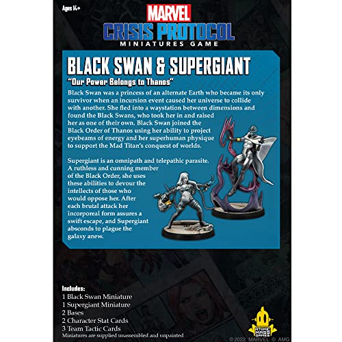 Atomic Mass Games - Marvel Crisis Protocol - Black Swan & Supergiant - Juego de Miniaturas en Inglés