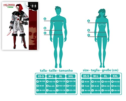 Atosa disfraz payasa macabra gris adulto mujer M