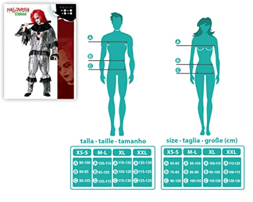 Atosa disfraz payaso macabro gris adulto hombre XXL