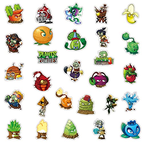 AUCEKO Pegatinas para plantas de juego clásicas contra zombies, 100 pegatinas de dibujos animados para botella de agua, portátil, habitación, graffiti, fiesta de cumpleaños, suministros