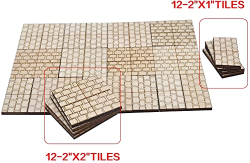 Azulejos cuadrados de piedra de mazmorra (juego de 28) de madera con corte láser D&D Modular Terrain 1 pulgada rejilla perfecta para mazmorras y dragones, Pathfinder y otros RPG de mesa