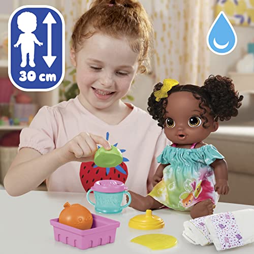 Baby Alive - Bebidas de Frutas - Lima - Set de muñeca bebé con exprimidor de Juguete - Bebe y Moja el pañal - A Partir de 3 años - Cabello Negro