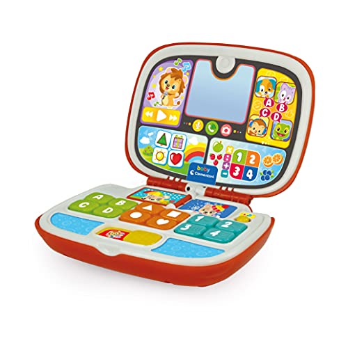 Baby Clementoni - 17677 - Laptop Amigos Animales, Juego Interactivo 9 Meses, Centro de Actividades y Ordenador Educativo para Niños (Versión en Español)