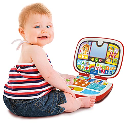 Baby Clementoni - 17677 - Laptop Amigos Animales, Juego Interactivo 9 Meses, Centro de Actividades y Ordenador Educativo para Niños (Versión en Español)