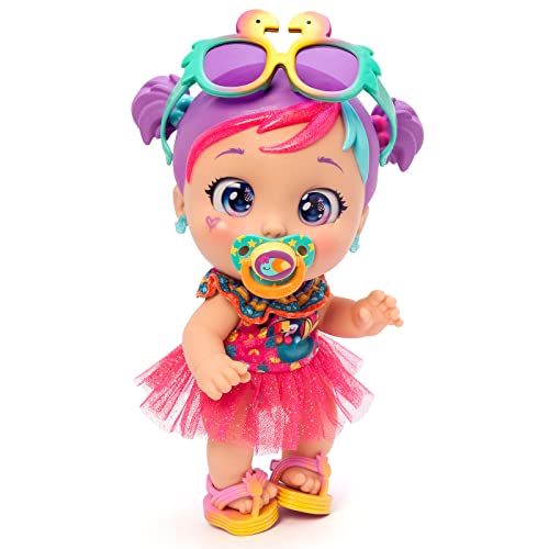 Baby Cool Mini MIA – Muñeca con Ropa, Zapatos y complementos exclusivos de Moda de Estilo Colorido y Tropical. Incluye 2 Camisetas, 1 tutú, 1 Chupete, 1 Gafas de Sol y Pendientes