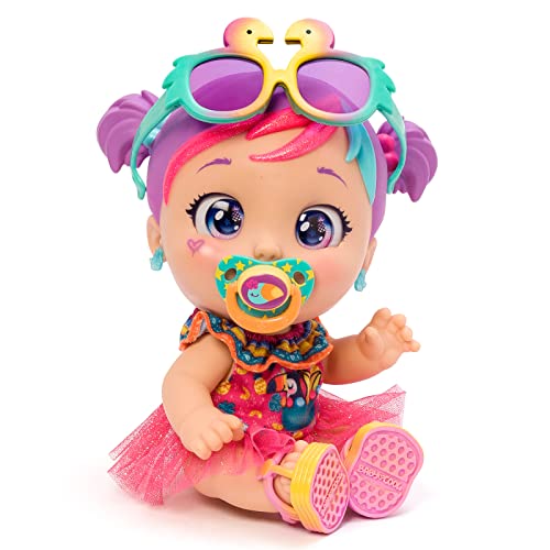 Baby Cool Mini MIA – Muñeca con Ropa, Zapatos y complementos exclusivos de Moda de Estilo Colorido y Tropical. Incluye 2 Camisetas, 1 tutú, 1 Chupete, 1 Gafas de Sol y Pendientes