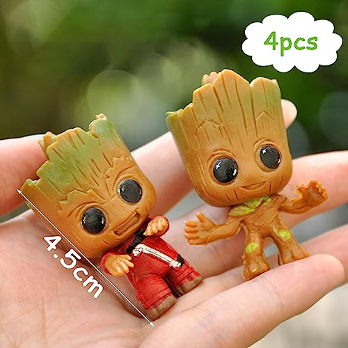 Baby Groot Figura de acción Coleccionable Guardianes de la Galaxia Decorativos Interior Groot Figura Regalo Creativo Balcón de la Película para coleccionar y Jugar Perfecto como Regalo 4.5CM