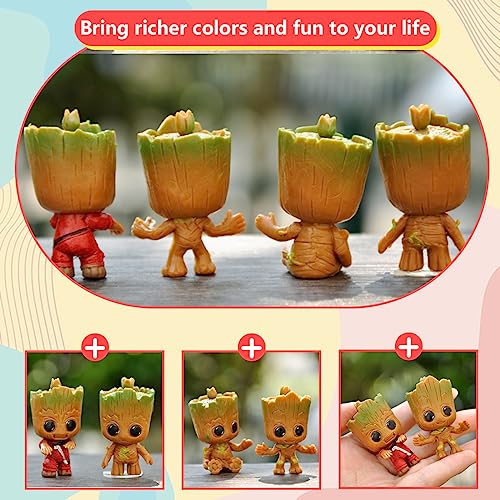 Baby Groot Figura de acción Coleccionable Guardianes de la Galaxia Decorativos Interior Groot Figura Regalo Creativo Balcón de la Película para coleccionar y Jugar Perfecto como Regalo 4.5CM