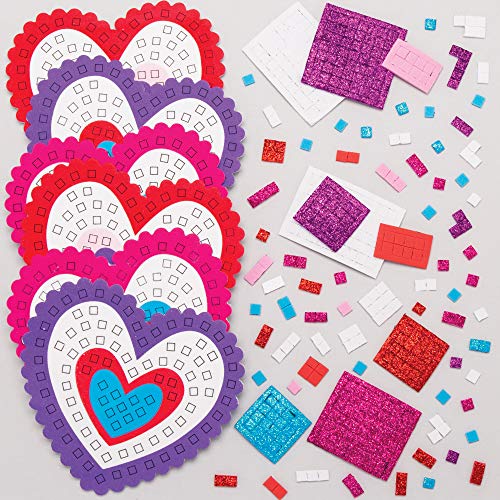 Baker Ross AT540 Kits Mosaicos Posavasos Corazón Set para niños (paquete de 6)