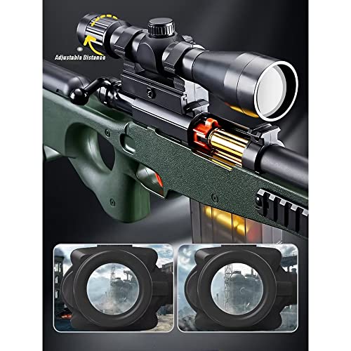 Bala de espuma para rifle de francotirador con 20 bolas suaves, rifle de francotirador con bisel para niños Unisex, juego de blaster para niños, niños y adultos - AWM