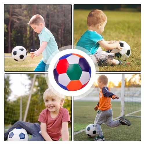 Balón de fútbol silencioso, balón de fútbol suave para jugar, balón de fútbol de 6,3 pulgadas para niños, balón de fútbol suave y suave, balón de fútbol de tamaño 4, balón de fútbol colorido y silenci