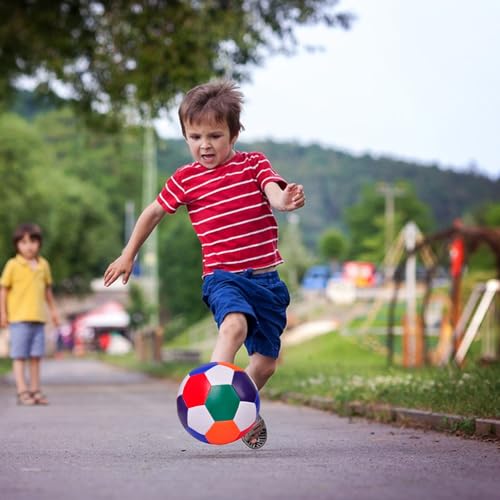 Balón de fútbol silencioso, balón de fútbol suave para jugar, balón de fútbol de 6,3 pulgadas para niños, balón de fútbol suave y suave, balón de fútbol de tamaño 4, balón de fútbol colorido y silenci