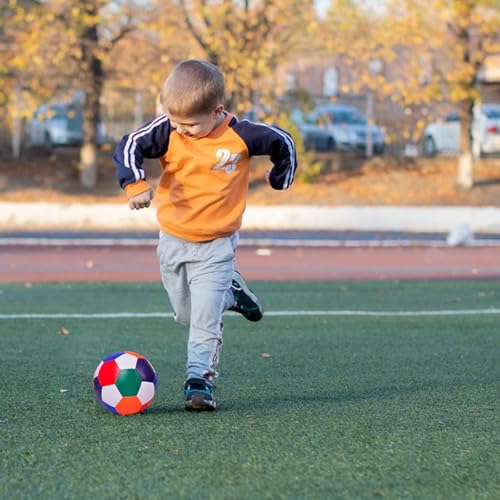 Balón de fútbol silencioso, balón de fútbol suave para jugar, balón de fútbol de 6,3 pulgadas para niños, balón de fútbol suave y suave, balón de fútbol de tamaño 4, balón de fútbol colorido y silenci