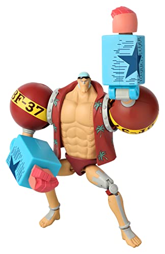 BANDAI Anime Heroes - Figura de acción de Franky de una Pieza | 17 cm articulada con Soporte de exhibición de Accesorios Pirate Toys Range, excelente Regalo, (36938)