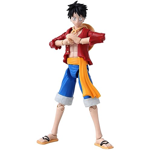 Bandai - Anime Heroes Figura de Acción Monkey D. Luffy One Piece Capitan de los Piratas Sombrero de Paja 17 cm - Modelo 37008 - Multicolor - Figura Coleccionable de Alta Calidad.