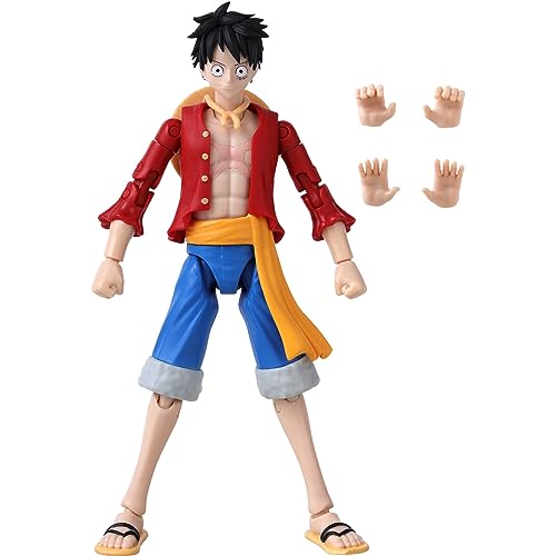 Bandai - Anime Heroes Figura de Acción Monkey D. Luffy One Piece Capitan de los Piratas Sombrero de Paja 17 cm - Modelo 37008 - Multicolor - Figura Coleccionable de Alta Calidad.