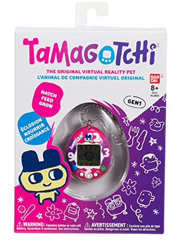 Bandai Tamagotchi - Tamagotchi Original - Púrpura Pink Clock - Animal electrónico Virtual con Pantalla, 3 Botones y Juegos - 42889