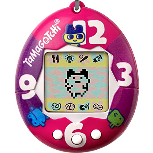 Bandai Tamagotchi - Tamagotchi Original - Púrpura Pink Clock - Animal electrónico Virtual con Pantalla, 3 Botones y Juegos - 42889