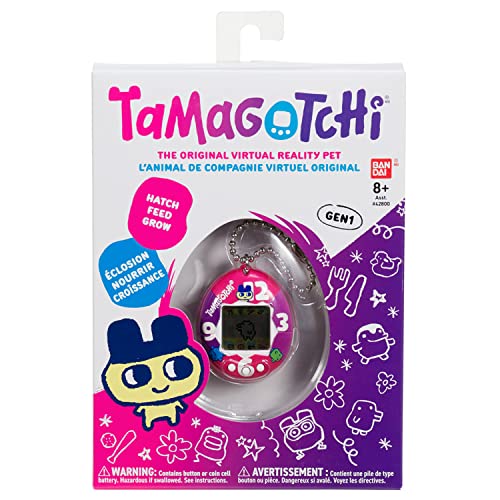 Bandai Tamagotchi - Tamagotchi Original - Púrpura Pink Clock - Animal electrónico Virtual con Pantalla, 3 Botones y Juegos - 42889