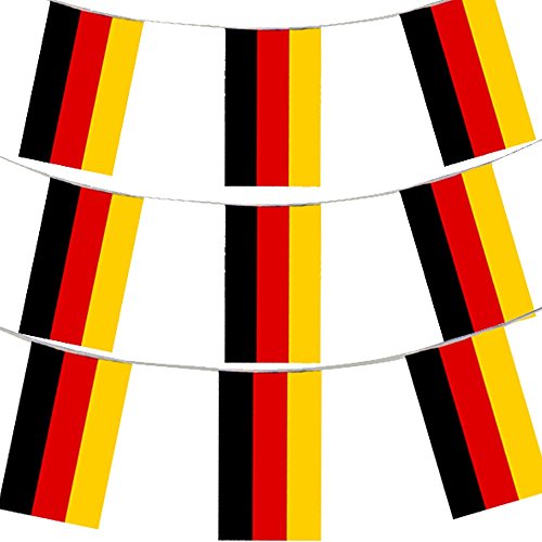 Bandera alemana de 120m para fiestas de Alemania y decoración europea, grande, 20x 30cm, para todo tipo de clima, diseño de bandera alemana, para la escuela y el día nacional alemán