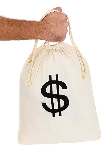 Bank Robber Money Bag Accessory Prop | Fancy Dress Costume Accessories Standard