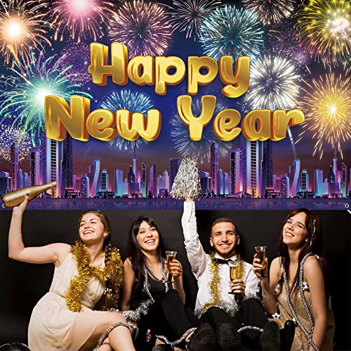 Banner de telón de Fondo de año Nuevo, Pancarta de Tela Extra Grande de Feliz año Nuevo para 2023, Festival de Vacaciones de Nueva York, 2023 decoración de Fiesta Brillante