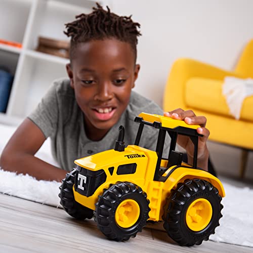 Basic Fun Tonka Steel Classics Tractor, 6222, Tractor Agrícola Juguete, Juego de Vehículo Agrícola para Niños, Niñas, Niños y Niños Pequeños, Tractor Duradero de Acero Laminado en Frío