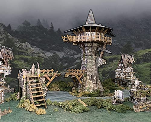 Battle Systems Fantasy Wargames Terrain - Wizards Tower - Tablero de Juego de Guerra de Mesa de Varios Niveles - Wargaming 40K Universe - BSTFWE017