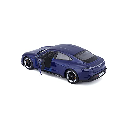 Bburago-18-21098B Porsche Taycan Turbo S en Azul en Escala 1/24 (18-21098B), unisex, niños, Color